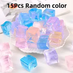 15Pcs Mini Ice Cube Squishy Toys Release Stress Transparent Small Ice Block Pinch Children Squeezing Stress Relieving Toy Gifts