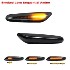 2pcs For BMW E90 E91 E92 E93 E60 E61 E81 E82 E83 E84 E88 E46 LED Dynamic Side Marker Turn Signal Lights