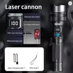 Lenovo 1000000LM Super Bright LED Flashlight Rechargeable USB-C Digital Display IPX8 Waterproof Long Lasting Camping Emergency