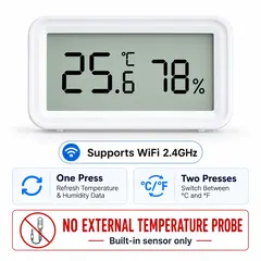 NEW Tuya WiFi Zigbee Sensor Temperature Humidity Meter Digital LCD Convenient With Smart Life Google Assistant,With External Pro