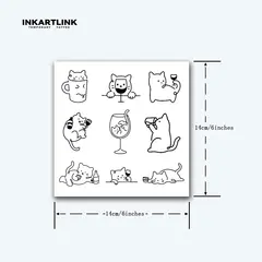 Simple cute kitten Temporary Tattoo,Lasts To 15 Days New Technology Magic Waterproof Semi Permanent Sticker.