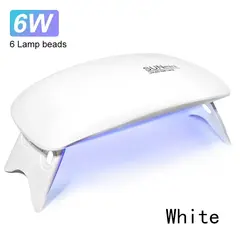 6W Mini Nail Dryer Machine Portable 6 LED UV Manicure Lamp Home Use Nail Lamp For Drying Polish Varnish With USB Cable