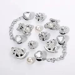 Combination Series DIY Shoe Charms for Crocs, Pearl Shoe Chains & Shoe Decorations (50PCS) Shoe Accessory Set