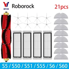 For Roborock S5 S50 S51 S55 S6 S60 S6 Pure Vacuum Cleaner Accessories HEPA Filter Mop Cloth Side Main Brush Spare Parts