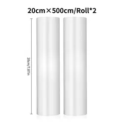 2 rolls of 500cm long textured rolls, vacuum compressed bags, single-sided mesh food vacuum packaging rolls, 2 packs