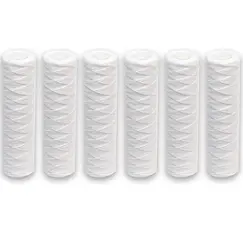6pcs Universal String Wound Sediment Water Filter Cartridges for Most 10-Inch RO Unit 5 Micron – 10" x 2.5"
