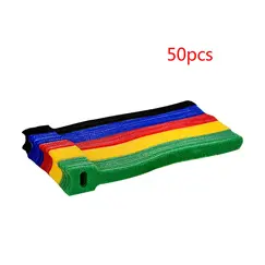 50pcs /100pcs Releasable Cable Ties Colored Plastics Reusable Cable Ties Nylon Loop Wrap Zip Bundle Ties T-type Cable Tie Wire