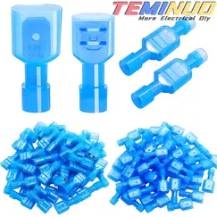 100/80/60 pcs Nylon Spade Wire Connector, 22-10 AWG Gauge Electrical Fully Insulated Crimps Terminal Connectors