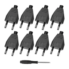4/6/8pcs EU Plug Adapter Male Female Assembly Receptacle Connector 250V Schuko Power Cord Wired Electric Socket with Screwdriver