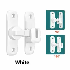 5 Colors 90/180 Degree Flip Door Lock Anti-theft Lock Doors Bolts Home Security Sliding Door Latch Small Gate Latches Hardware