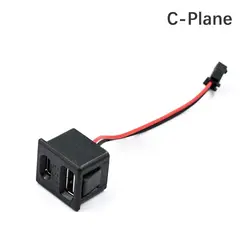 1Pcs Black Double Layer Usb Female Base Type-C Socket and Female Usb Lamp Charging Socket Power Socket With Cable Connector