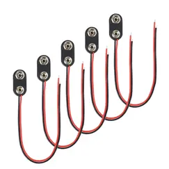 5/10PCS I-Type 9V Battery Connector 9 Volt Battery Clip 9V Battery Clip Connector with Wire and Hard Buckle Plastic Housing