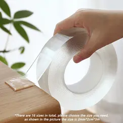 iLMH 1m 2m 3m 5m Double Sided Tape Heavy Duty Nano Adhesive, Clear Waterproof Removable Gel Tape for Wall, Carpet, Hang Picture