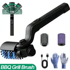 BBQ Grill Brush 3-Speed Settings Electric Grill Brush,180° Adjustable Head,90 Mins Grill Cleaner for Outdoor Griddles Smokers