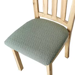 Thickened Chair Cover, Solid-Color Chair Seat Cushion Cover Suitable for All Seasons, Jacquard Elastic Chair Cushion Cover for D