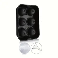 6-Grid Ice Silicone Cube Mold Tray DIY Freeze Ice Maker Creative Ice Cube Mold Barware Tools Perfect for Freezer, Cocktail