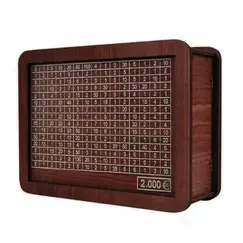 1000/2000/3000/5000/10000 Euro Money Box Wooden Piggy Bank Reusable Money Vault Savings Box Challenge Cash Storage Case Children