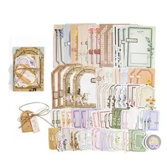 JIANQI 100pcs/pack Decor Scrapbook Vintage Materials Paper Combo Kit DIY Junk Journal Collage Photo Album Retro Background paper