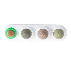 4 in 1 Rotating Catnip Silver Vine Ball Teeth Cleaning Acne Prevention Digestive Health Wall Stick on Toy Edible Safe Material