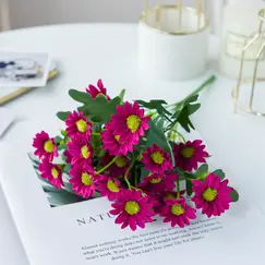 21 Heads Artificial Flower Autumn Silk Daisy Bouquet Decor Vase Home Wedding Decor Household Products Holiday Party DIY Gift Box