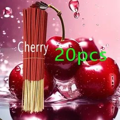 Handmade Cherry Scented Incense Sticks - 22.0cm Long-Lasting Artificial Wooden Incense Sticks, Safe and Non-Irritating for Indoor and Outdoor Use, Feather-Free Yoga and Meditation Decorations, Suitable for Camping, Travel, Garden, and Holidays (Halloween, Christmas, Thanksgiving), Aromatherapy Accessories, Festive Fragrance, Vibrant Design, Natural Appearance