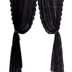 BLACK Floral Lace Sheer Rod Pocket Curtain Panel