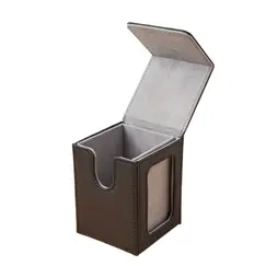 PU Window Collection Box Magnetic Closure Stain-resistant Trading Card Storage Box Moisture-proof with Lid Card Deck Box