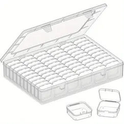 Bead Organizer Box,61pcs Bead Organizer Box Set, Clear Large Capacity Small Bead Organizers and Storage Plastic Cases with Label