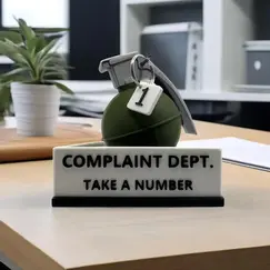 Interesting Grenade Complaint Department Desk Logo Decoration Interesting "Take A Number" Office Decoration