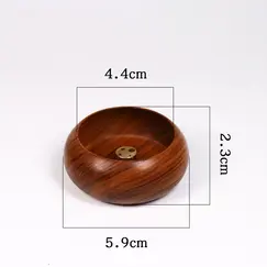 Solid Wood Incense Holder Ash Catcher Bowl Shape Incense Burner for Incense Insert Sticks Meditation Yoga Living Room Tea House