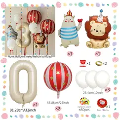 Carnival Themed Decor balloon Set, Cartoon Lion Balloons, for Circus Themed Birthdays and Carnival Party Decor Balloons
