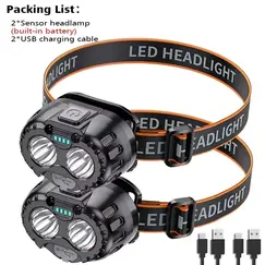 Powerful LED Headlamp IPX4 Waterproof Emergency Head Flashlight 250LM XPE LED Headlamp 500mAh for Outdoor Fishing Camping Hiking