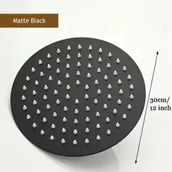 8" 10" 12" Black Silver Golden Stainless Steel High Pressure Waterfall Shower Head Large Flow Pressure Boosting Bathroom Shower