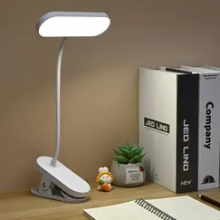 Clip-On Desk Lamp Portable LED Desk Lamp Desktop Book Lamp Timed Stepless Dimming 1200 Mah Eye Protection Reading Study Lamp