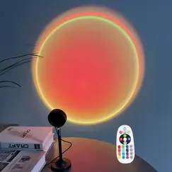 USB Sunset Projection Light, Remote Control 16 Colors, 180 ° Rotation, Suitable for Bedroom Photography Atmosphere Decoration