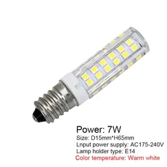LED Bulb E14 7W AC220V SMD2835 White Light 6000K Warm White 3000K - Refrigerator Range Hood Lighting Replacement Bulb