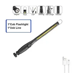 Portable COB Work Lights With Magnetic Rechargeable LED Flashlight Portable Stepless Dimming Emergency Car Repair Lamps