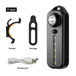 New Rechargeable Shoulder Worklight LED Red Blue Flashlight Vest with Clamp USB Charging Lantern Flashlight Running Outdoor
