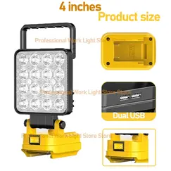 3/4/5/8-inch For Dewalt Work Light 18V Lithium Battery Wireless LED Lights Compatible DCB204 DCB206 Portable Outdoor Flashlight