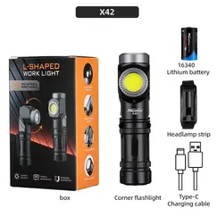 2-in-1 Led Flashlight 90°Twist Swivel Headlamp Super Bright Camping Lamp Outdoor Working Hiking Emergency Headlight Magnet Torch