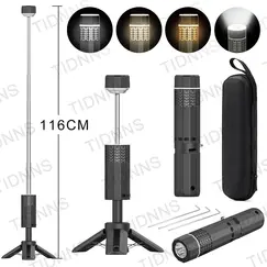 Outdoor Camping LED Telescopic Flashlight with Tripod Nuts Multifunctional Rechargeable Retractable Torch Light Table Lamp