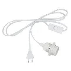 EU/US Plug 1.8m Power Cord Cables E27 Full Teeth Lamp Base Holder With Switch Wire For Pendant Fixture Hang Lamp