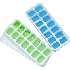 Ice Cube Tray Mold with Lid Silicone Square 14 Cube Easy Release Ice Cube Molds Summer Kitchen Bar DIY Iced Cocktail Freeze Tool