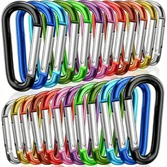 100Pcs New Aluminum Alloy Carabiner Outdoor Spring Snap Clip Water Bottle Hooks Keychain Climbing Camping Hiking Quickdraws Tool