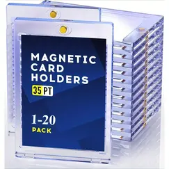 1-20 Magnetic Card Holder 35pt One Touch Card Holder U-V Protectors Hard Plastic for Trading Cards Magnet Baseball Cards Holder