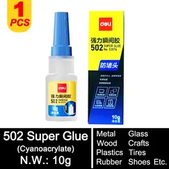 Deli 502 Super Glue Professional Strong Fast Instant Adhesive Cyanoacrylate Hardware Metal Cars Wood Craft Hobby Seconds Bond