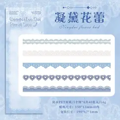 40 pcs Lace Stickers Cute Aesthetics Decor Collage Junk Journal Scrapbooking Supplies Self Adhesive Creative Stationery Sticker