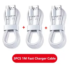 3PCS 6A 100W Type C Super Fast Charging Cable Data Cord For Samsung Huawei Xiaomi Redmi Quick Charing USB C Cables