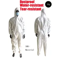 Disposable Breathable Dustproof Water Oil Resistant Work Safety Overall Anti Dust Spary Painting Decorating Labour Coverall Suit