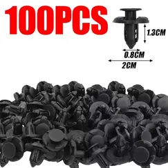 8mm Black Bumper Clips Car Push Rivets Retainer Kit Inner Fender Liner & Splash Shield Universal Plastic Fasteners Replacement